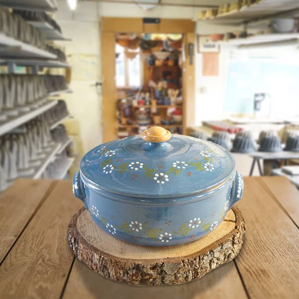 daubière ronde en terre cuite poterie friedmann, famille de potiers depuis 1802 à soufflenheim, Alsace